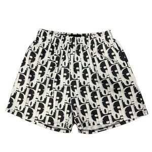 NWOT Off Brand x Dior Streetwear Mesh Jersey Shorts 5” S/M in Black/Baby Blue